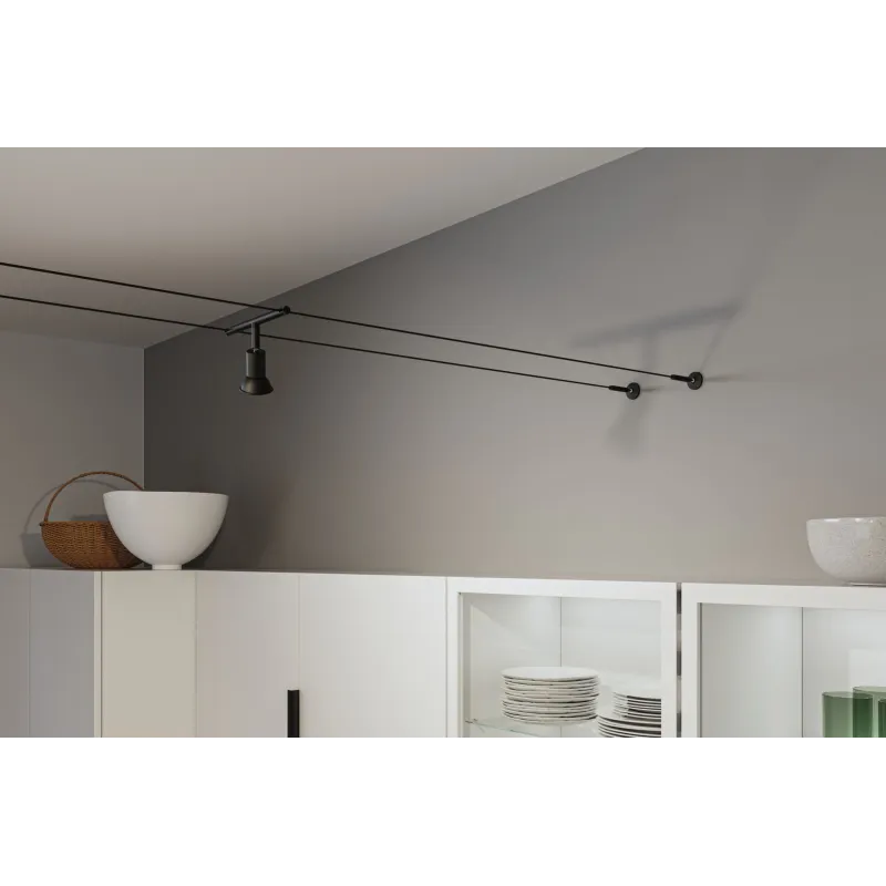 Kit Wire System Corduo Wall Mount noir dépoli Métal
