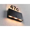 Numéro de maison extérieur solaire Neda IP44 PIR anthracite resp. insectes