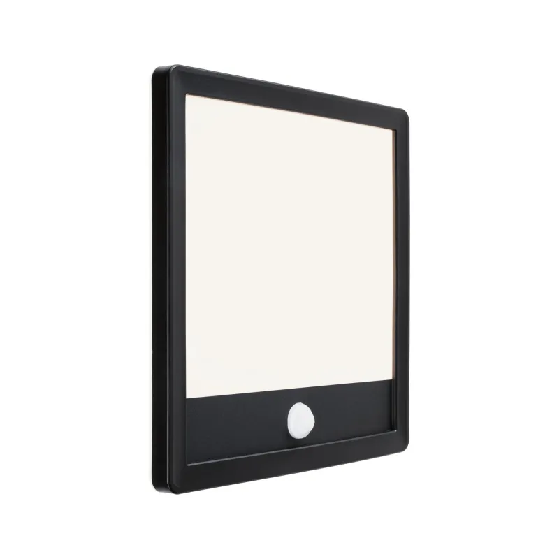 Ext. 230 V Lamina carré PIR noir IP44 14 W 2200 K-3000 K