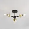 Plafonnier suspension métal noir et doré culot e27