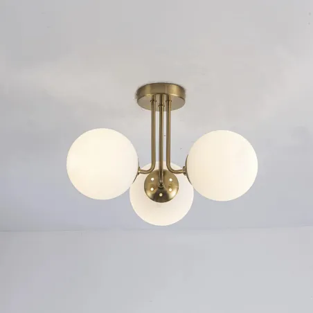Plafonnier suspension métal noir et doré culot e27