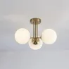 Plafonnier suspension métal noir et doré culot e27