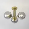 Plafonnier suspension métal noir et doré culot e27