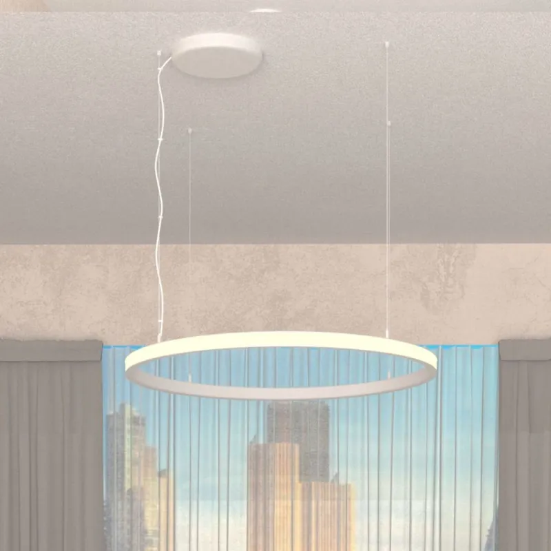 suspension-noire-ronde-profile-54w-led-90cm-double-lumiere