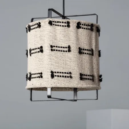 Suspension luminaire suspendu cage noire culot e27