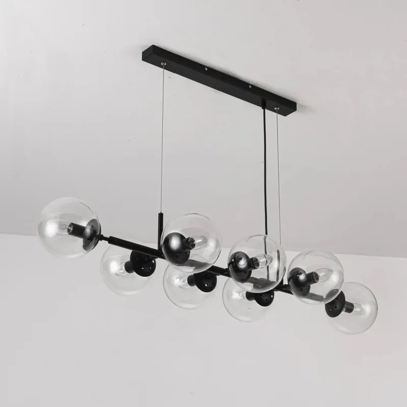 suspension-metal-noir-8-boules-verre-culot-e27