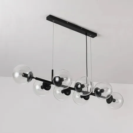 suspension-metal-noir-8-boules-verre-culot-e27