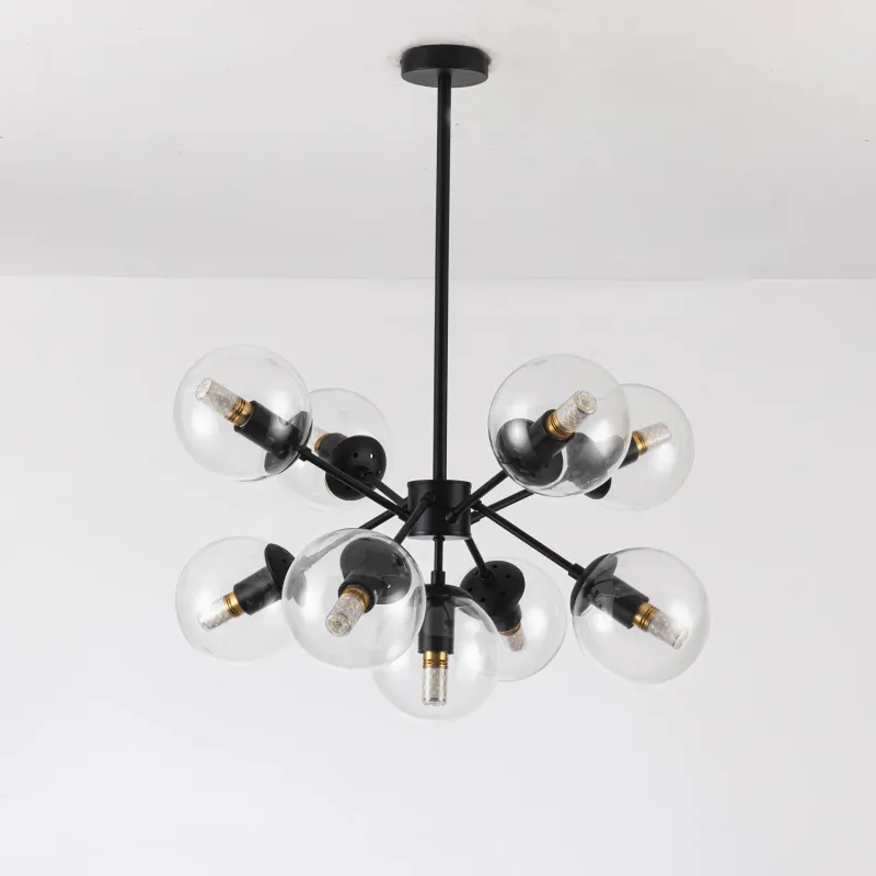 suspension-metal-noir-8-boules-verre-culot-e27