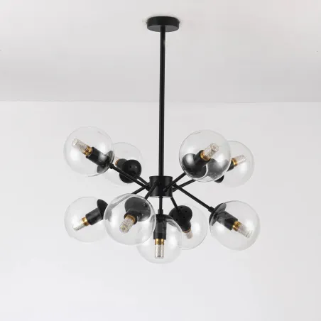 suspension-metal-noir-8-boules-verre-culot-e27