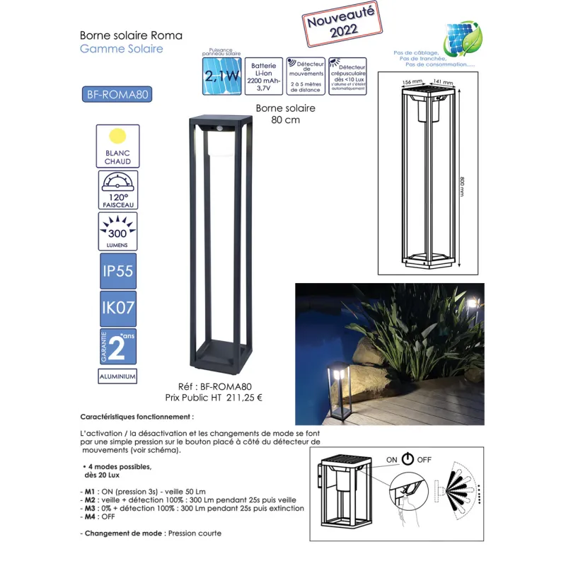 borne-led-potelet-solaire-80cm-300-lumens