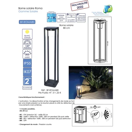 borne-led-potelet-solaire-80cm-300-lumens
