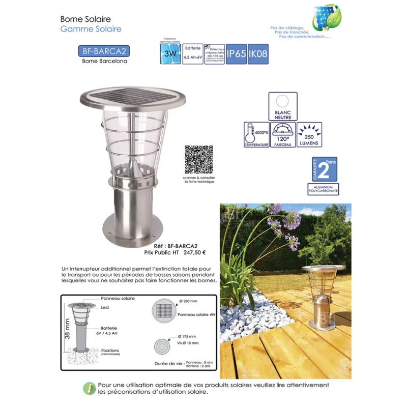 borne-led-potelet-solaire-50cm-300-lumens