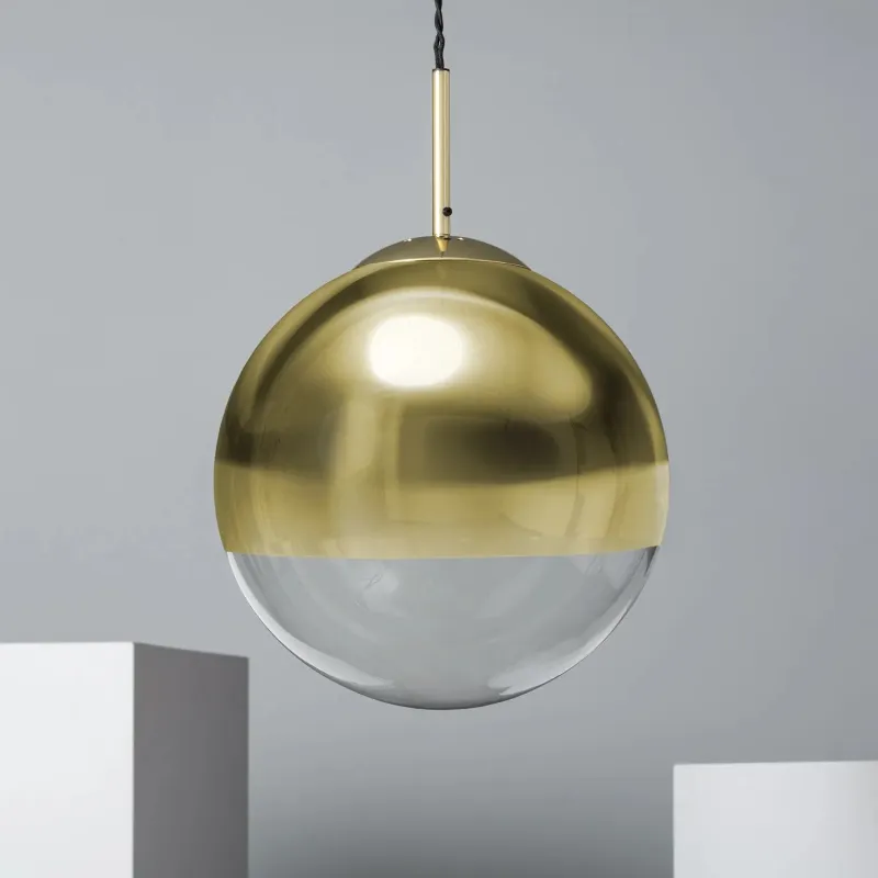 suspension-metal-et-boule-dore-30cm-culot-e27