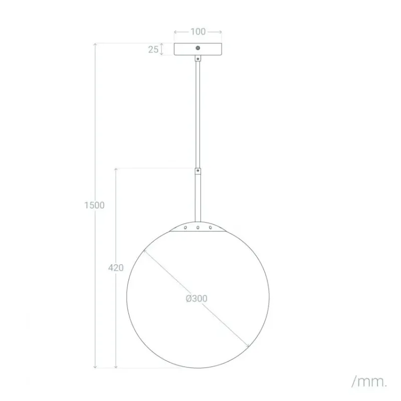 suspension-metal-et-boule-dore-30cm-culot-e27