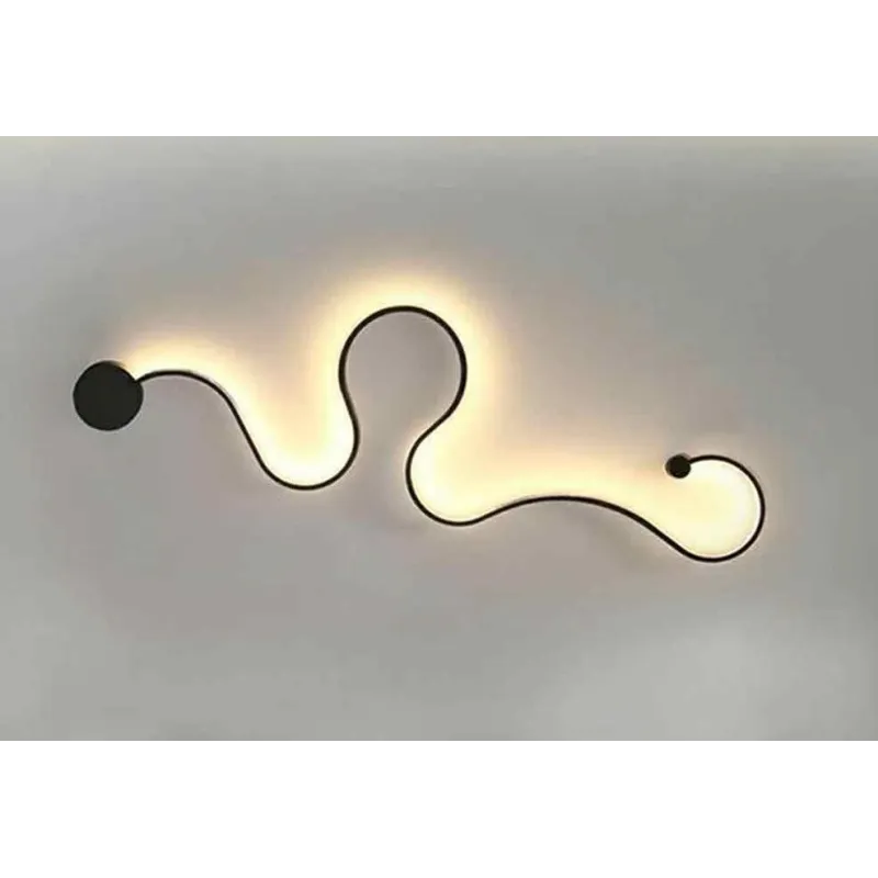 Applique murale noire led flexible moderne 3000k-1650 lumens