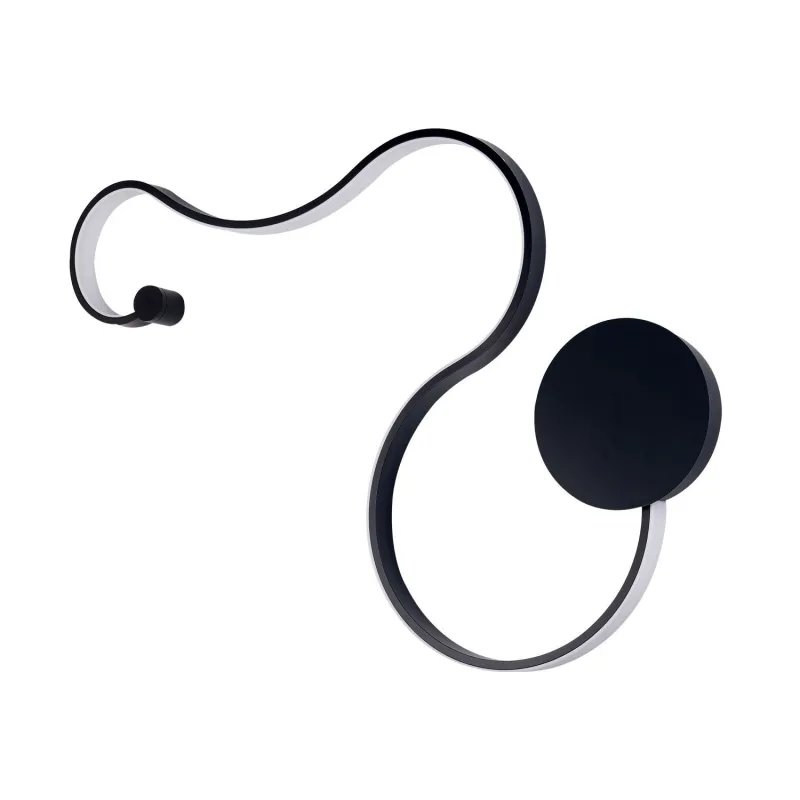 Applique murale noire led flexible moderne 3000k-1650 lumens