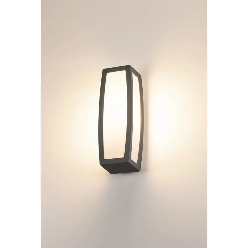 MERIDIAN BOX SENSOR, applique extérieure, diffuseur opalescent, anthracite, E27, 25W max, IP54, détecteur de mouvements