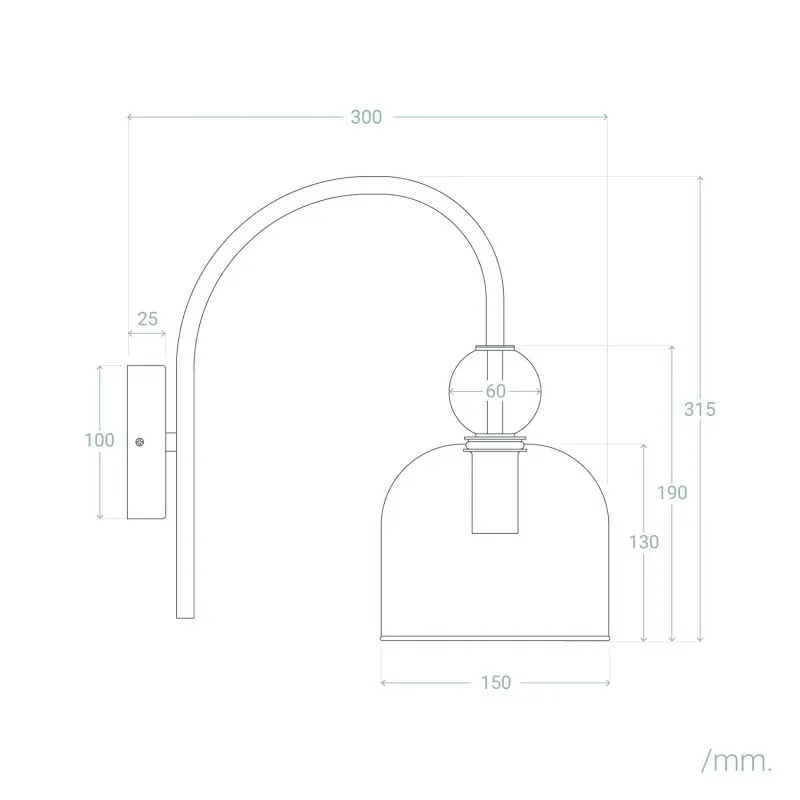 applique-murale-metal-dore-et-cloche-verre-culot-e14