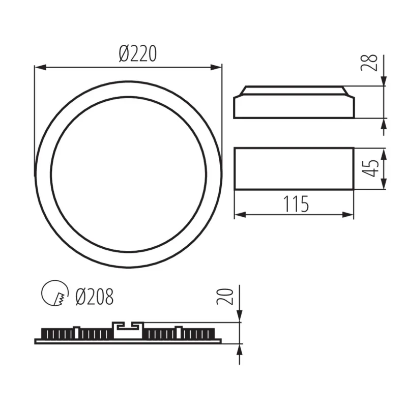 ROUNDA V2LED18W-4000k-W Downlight