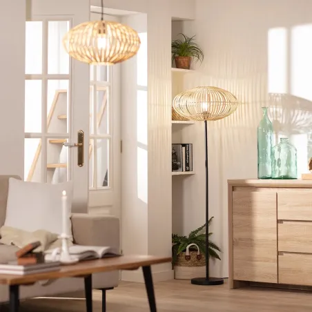 Suspension luminaire suspendu bois culot e27