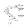 HERON II LED W Lampe de bureau LED pince blanche