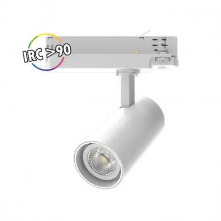 SPOT LED SUR RAIL BLANC 25W 3000K 2750 LM IRC90 3 ALLUMAGES