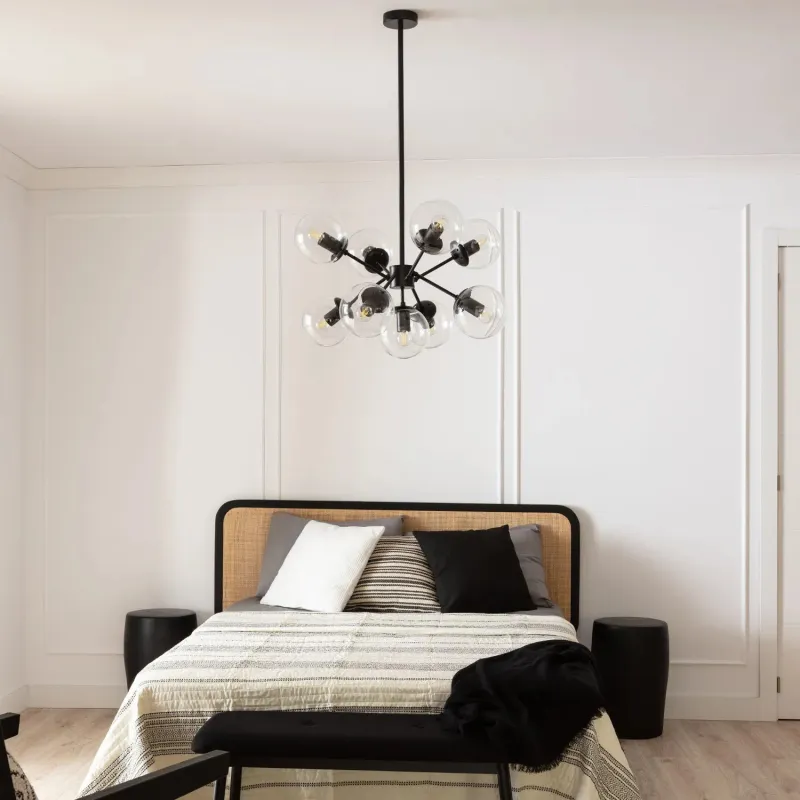 suspension-metal-noir-8-boules-verre-culot-e27