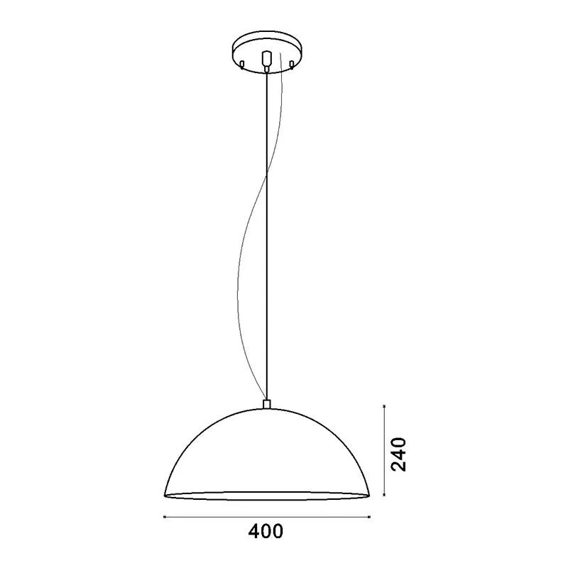 Suspension luminaire suspendu acier noir culot e27 cloche doré 40cm