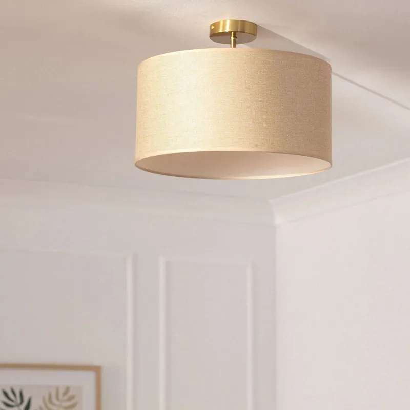 plafonnier-metal-dore-et-abat-jour-tissu-culot-e27