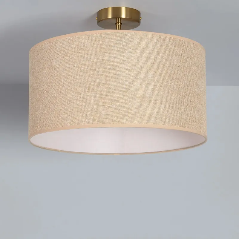 plafonnier-metal-dore-et-abat-jour-tissu-culot-e27