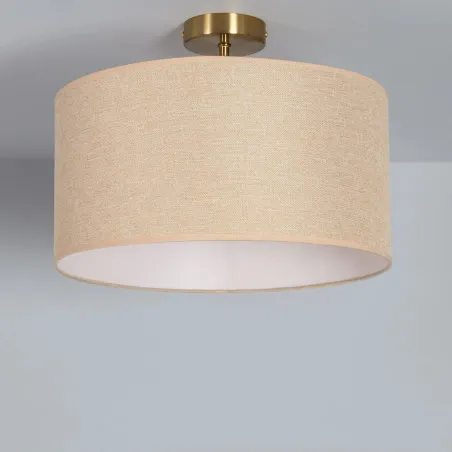 plafonnier-metal-dore-et-abat-jour-tissu-culot-e27