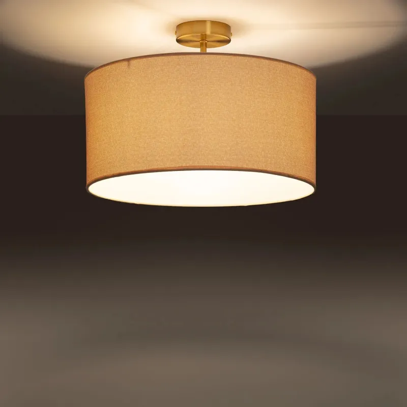 plafonnier-metal-dore-et-abat-jour-tissu-culot-e27