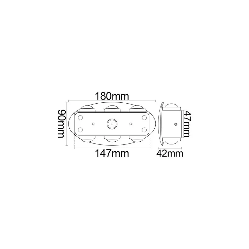 applique exterieur rectangle grille noir interieur-culot e27-ip54-220v-balisage