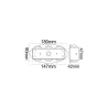 applique exterieur rectangle grille noir interieur-culot e27-ip54-220v-balisage