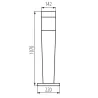 INVO OP 107-L-GR Borne potelet 107cm culot e27