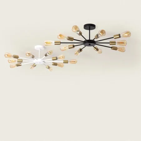 plafonnier-luminaire-metal-metal-10-tetes-culot-e27