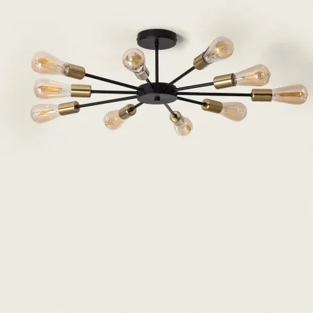 plafonnier-luminaire-metal-metal-10-tetes-culot-e27
