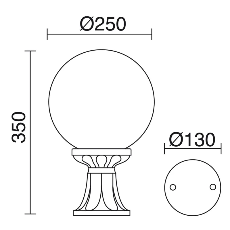 Luminaire INDURA GLOBO IP55 E27 Noir - Pas cher