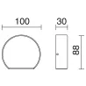 Plafond FERRERA IP54 LED 1x3W 111lm 3K Ant. - Pas cher