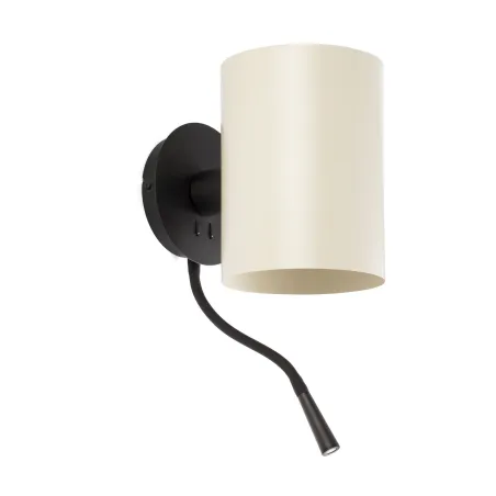 GUADALUPE Lampe applique avec lecteur noire/beige