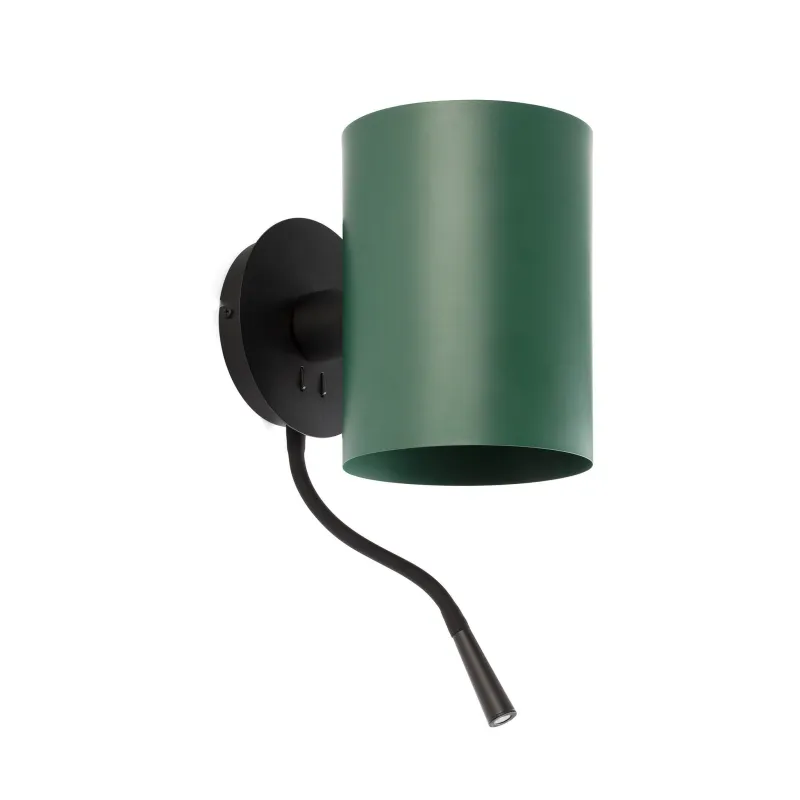 GUADALUPE Lampe applique avec lecteur con lettore noire/vert