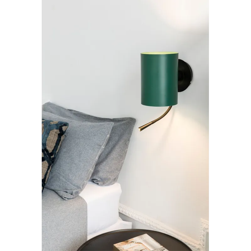 GUADALUPE Lampe applique avec lecteur con lettore noire/vert