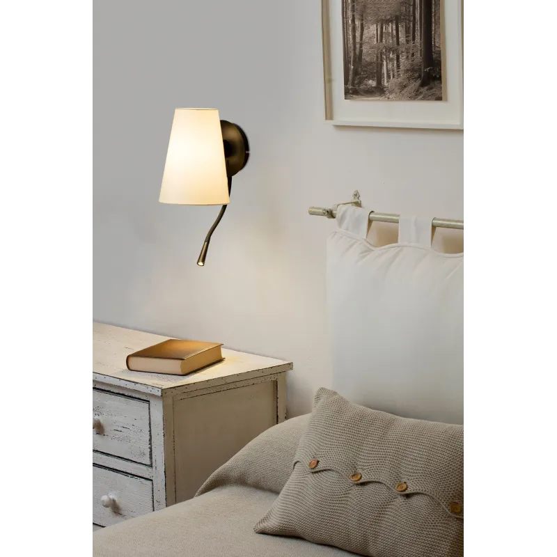 LUPE Lampe applique avec lecteur noire/beige
