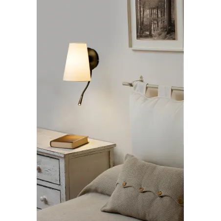 LUPE Lampe applique avec lecteur noire/beige