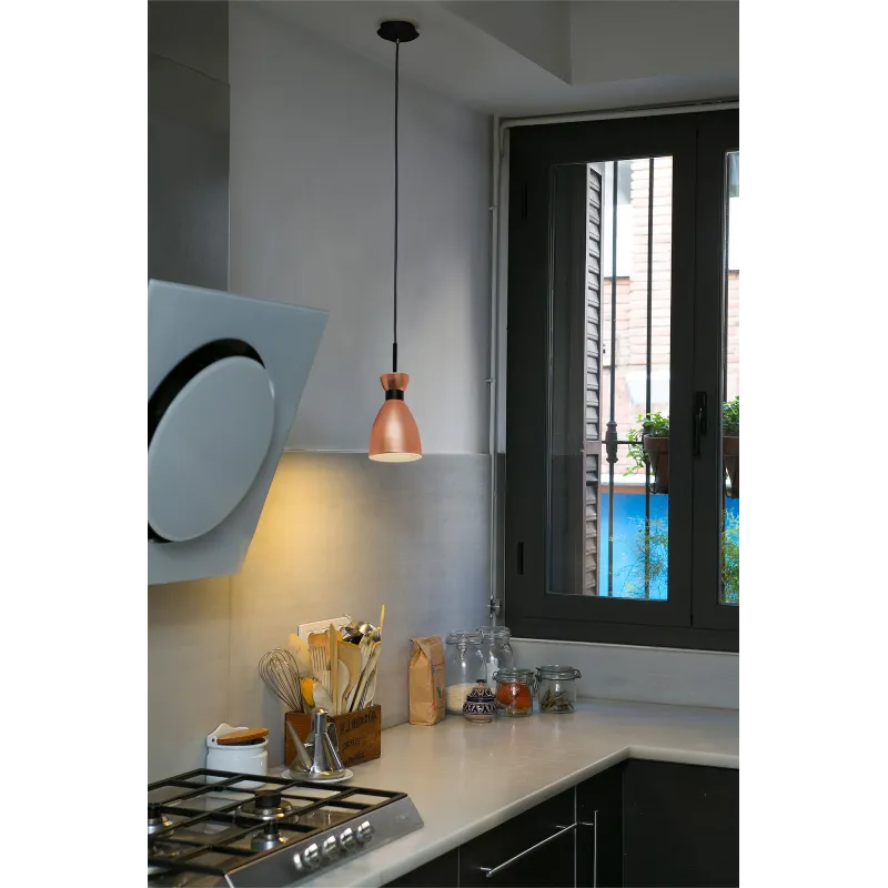 RETRO Lampe suspension cuivre