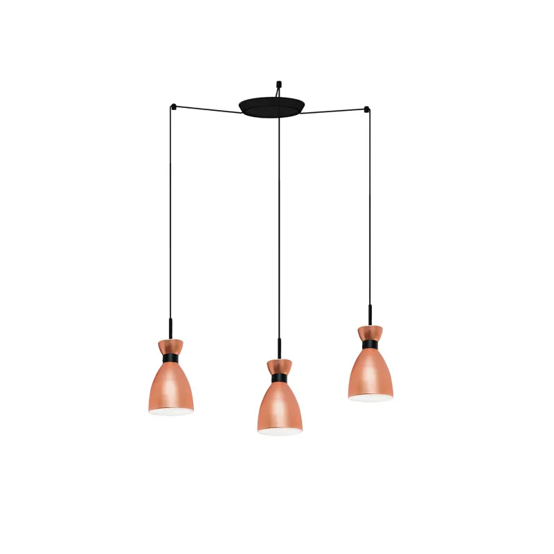 RETRO 3L Lampe suspension cuivre