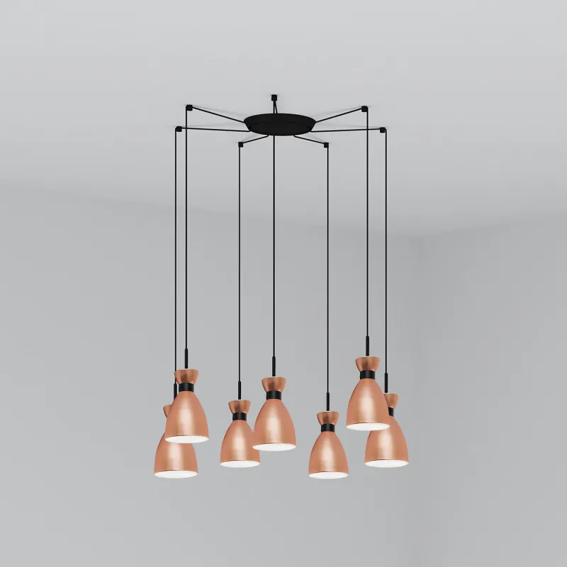 RETRO 7L Lampe suspension cuivre