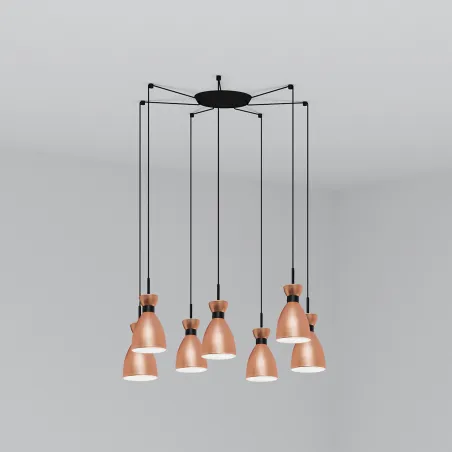 RETRO 7L Lampe suspension cuivre