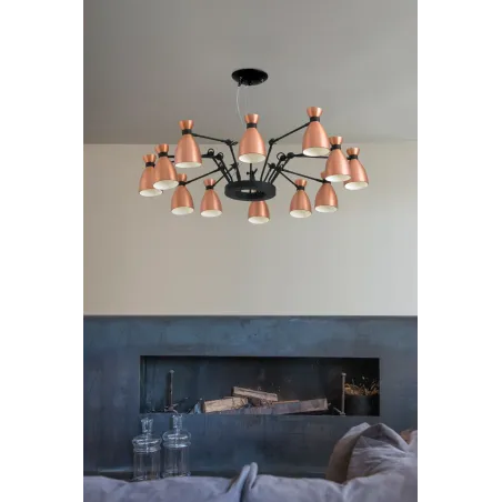RETRO 12L Lampe suspension cuivre