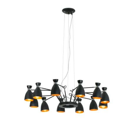 RETRO 12L Lampe suspension noire et cuivre